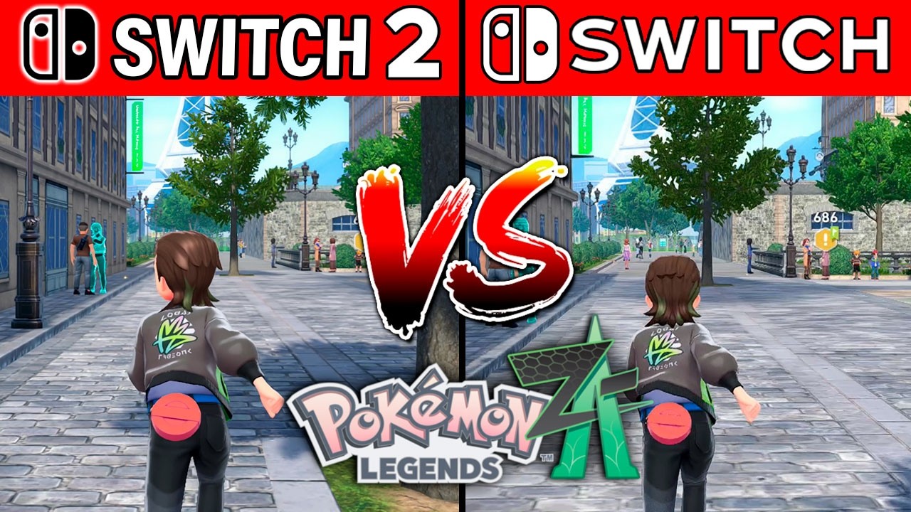 Comparativa gráfica POKÉMON LEGENDS Z-A: Switch 2 vs. Switch 1