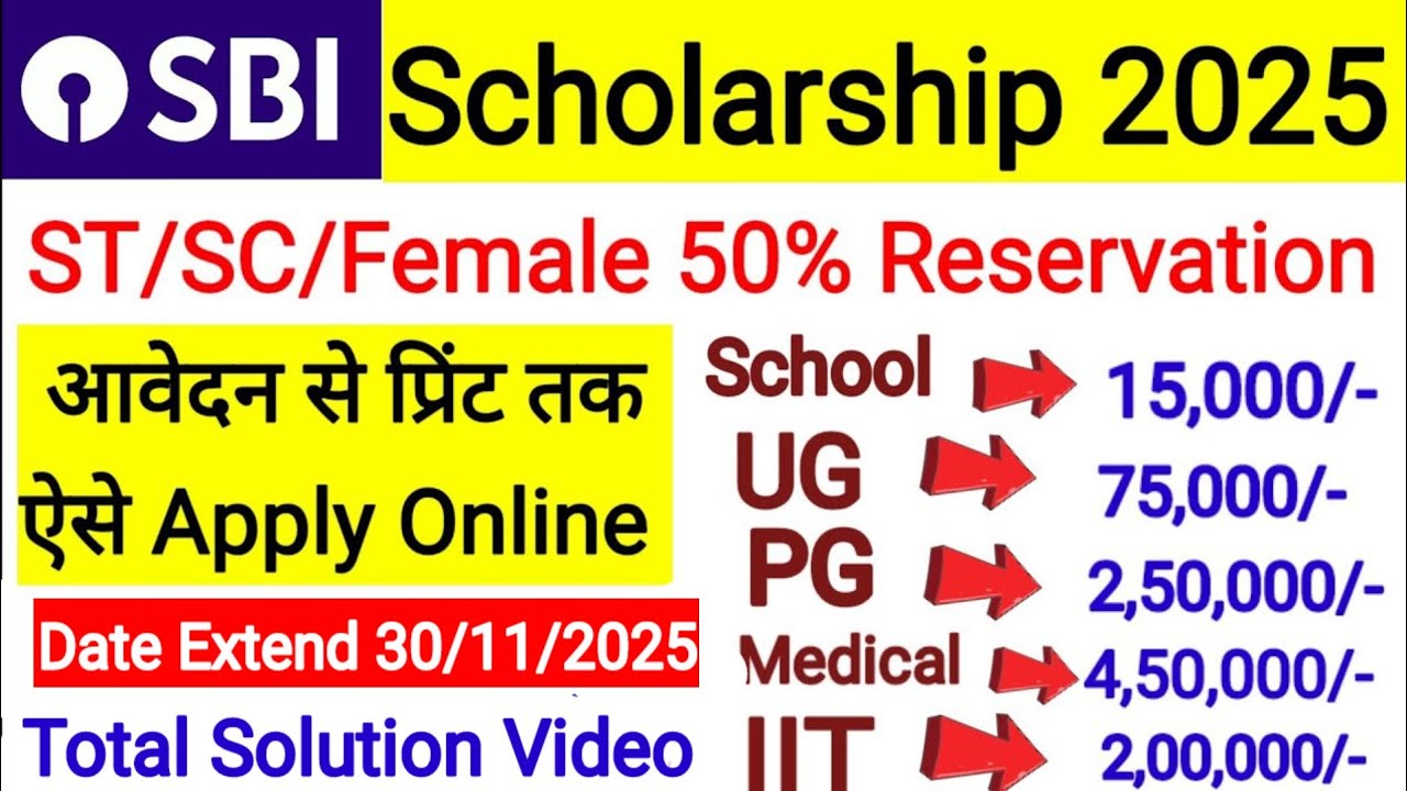 SBI Scholarship 2025 Apply Online l SBI Asha Scholarship 2025 Apply Online