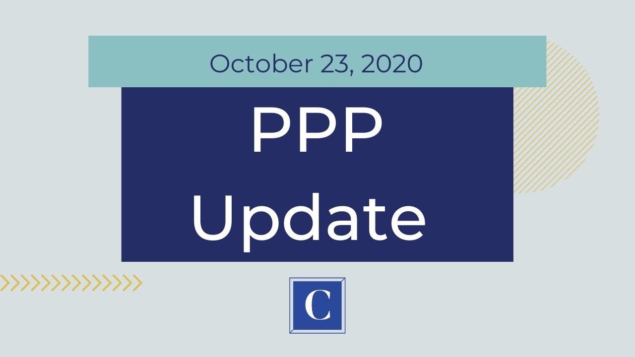 PPP and Stimulus Package Update and Q&A - October 23, 2020 (LIVE STREAM)