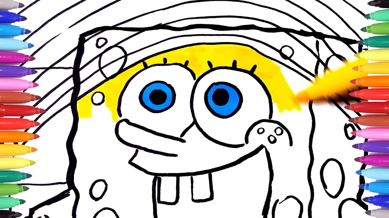 How to Color SPONGEBOB Squarepants | Spongebob Rainbow Coloring Pages for Kids