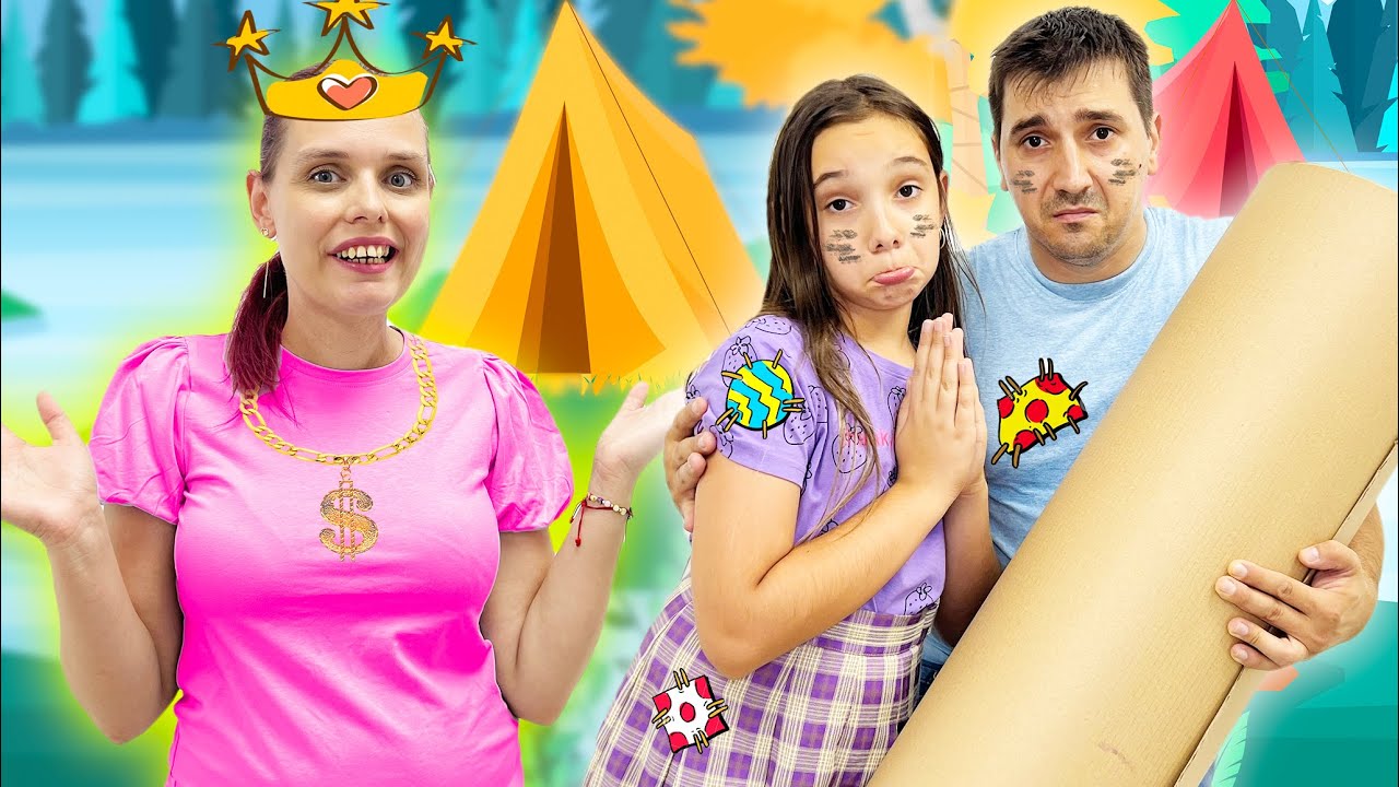 ⏰ 24 de ORE ⛺ SUPRAVIEȚUIM AFARĂ în CORT 💰 SĂRAC vs BOGAT (Partea 1)