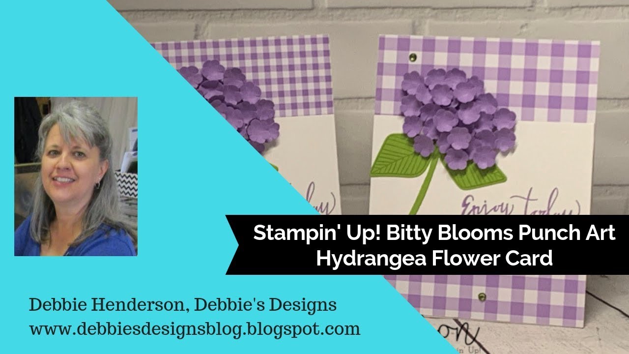 Punch Art Hydrangea using Stampin' Up! Bitty Blooms Punch Pack