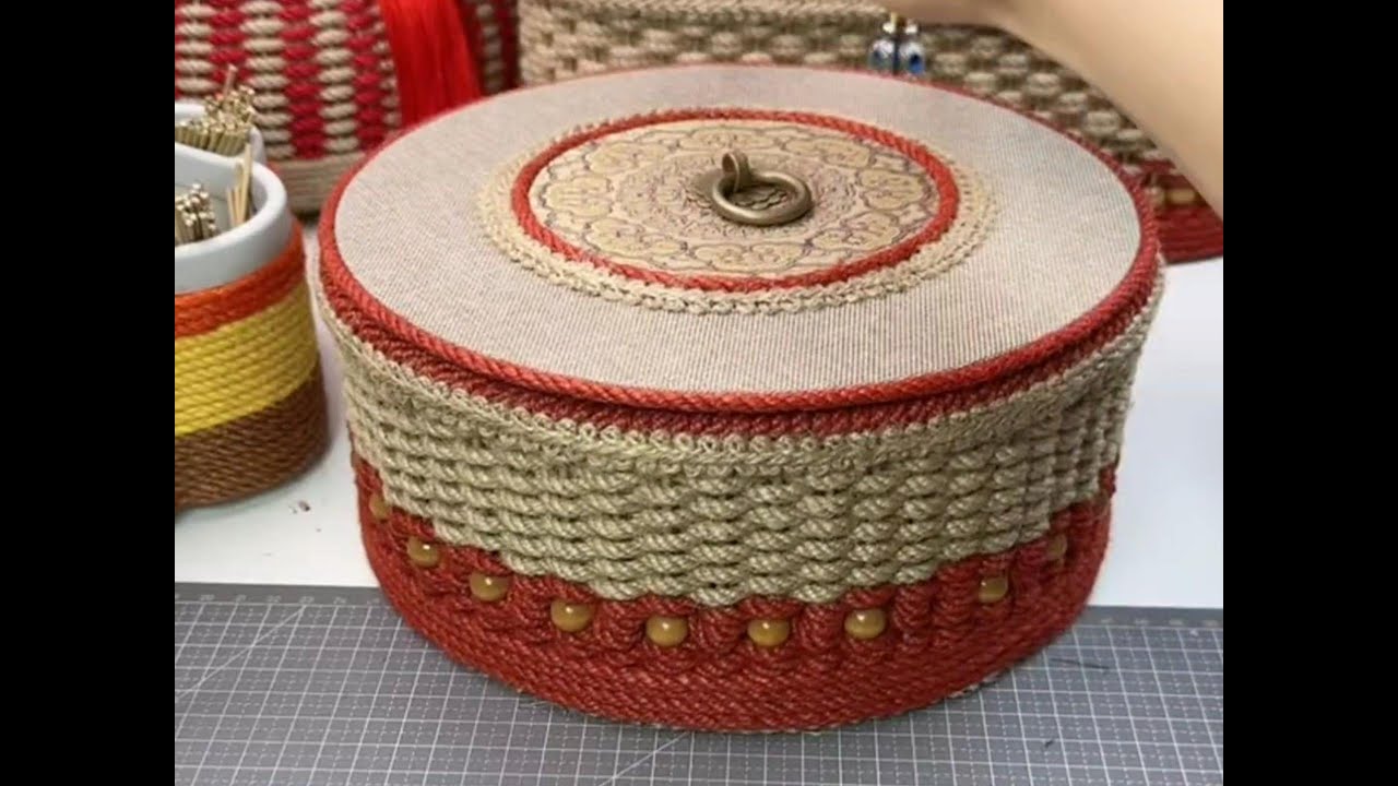 HOW TO HANDMADE BASKET WITH ROPE #craft #handmade #weaving