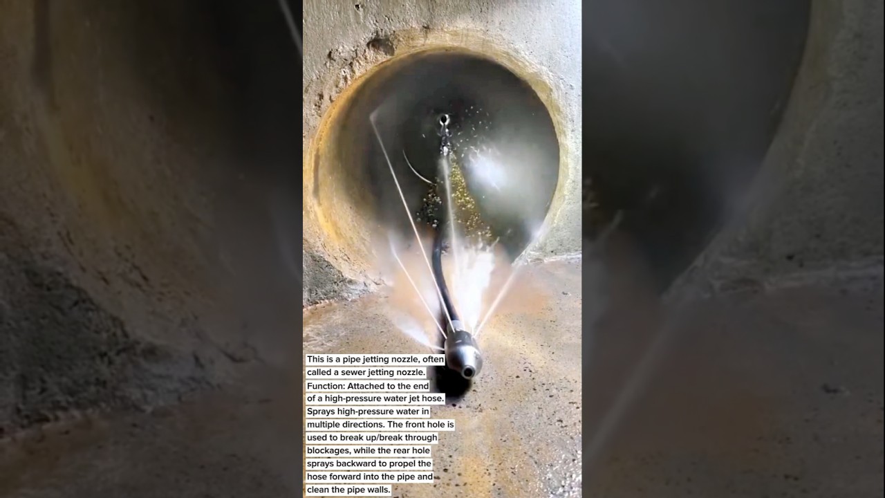 High Pressure Sewer Jet Nozzle &ndash; Powerful Pipe Cleaning Tool in Action