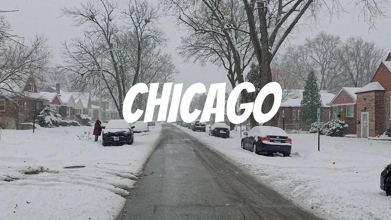 Chicagoland Snowfall Morning Walk❄️ up to 4 inches Covered Roads
