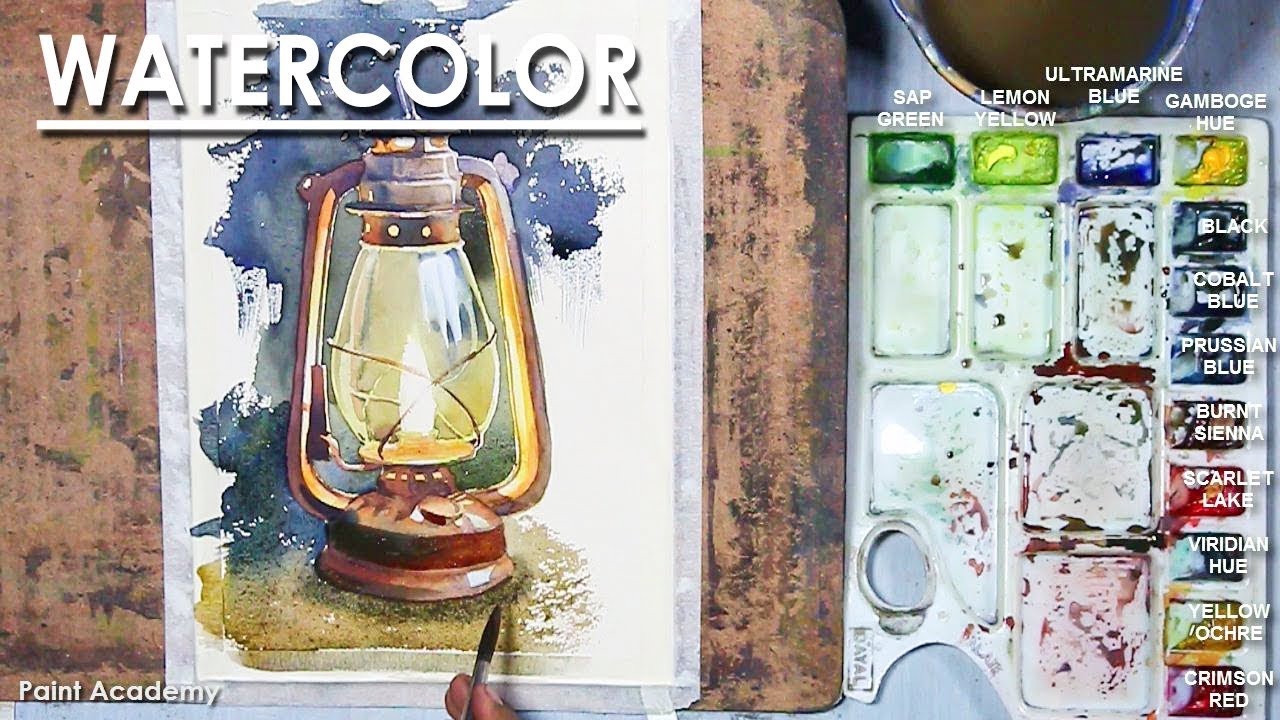 Watercolor Painting : Old Lantern