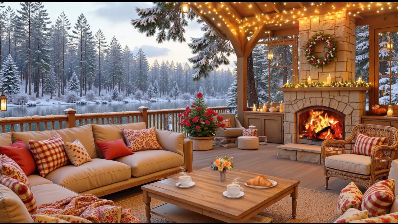 Relax and focus with gentle piano winter jazz in a warm coffee shop setting.