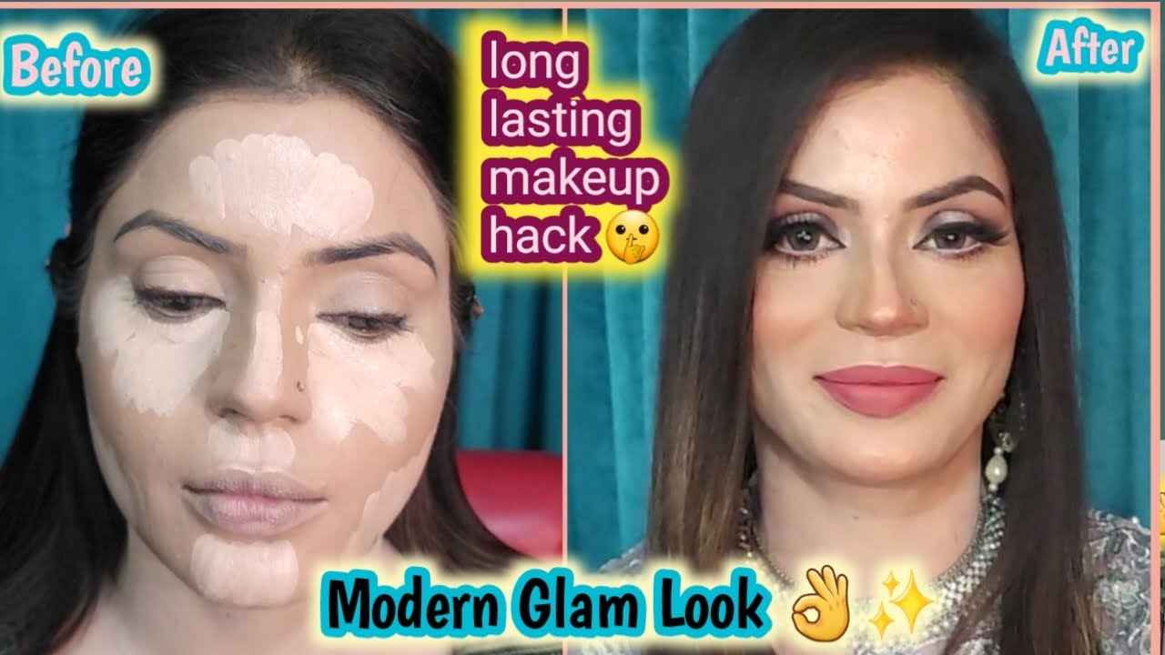 Chamak Dhamak Wala Modren Makeup look😍🤩 || Soft Nude Glam || Makeup Transformation