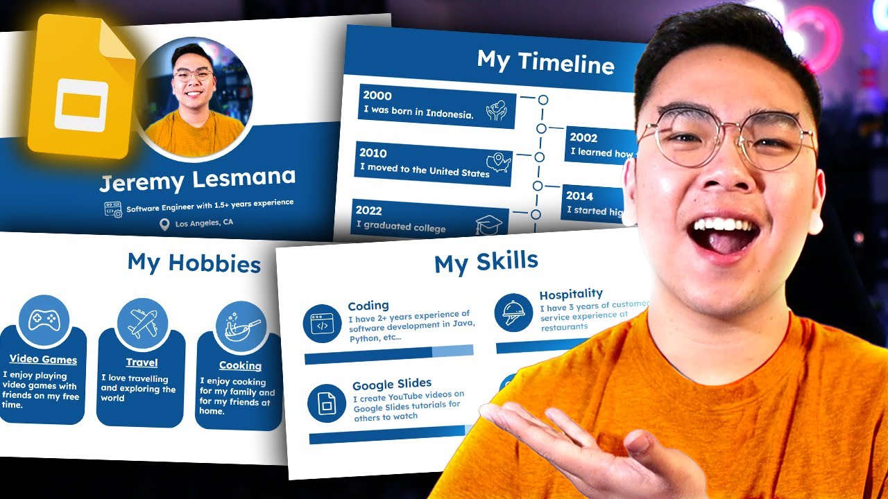 How to Make a Professional ABOUT ME Presentation in Google Slides *TUTORIAL*