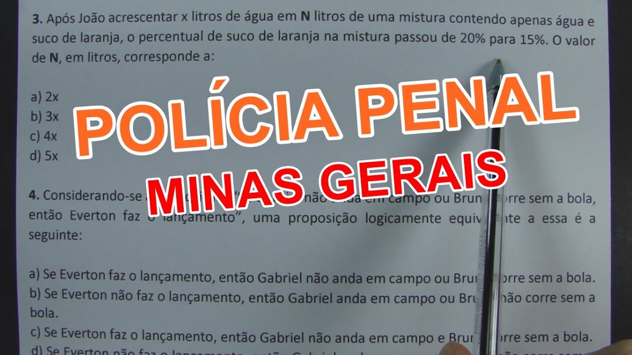 POLÍCIA PENAL - PPMG - 2022 - QUESTÕES DO CONCURSO!!