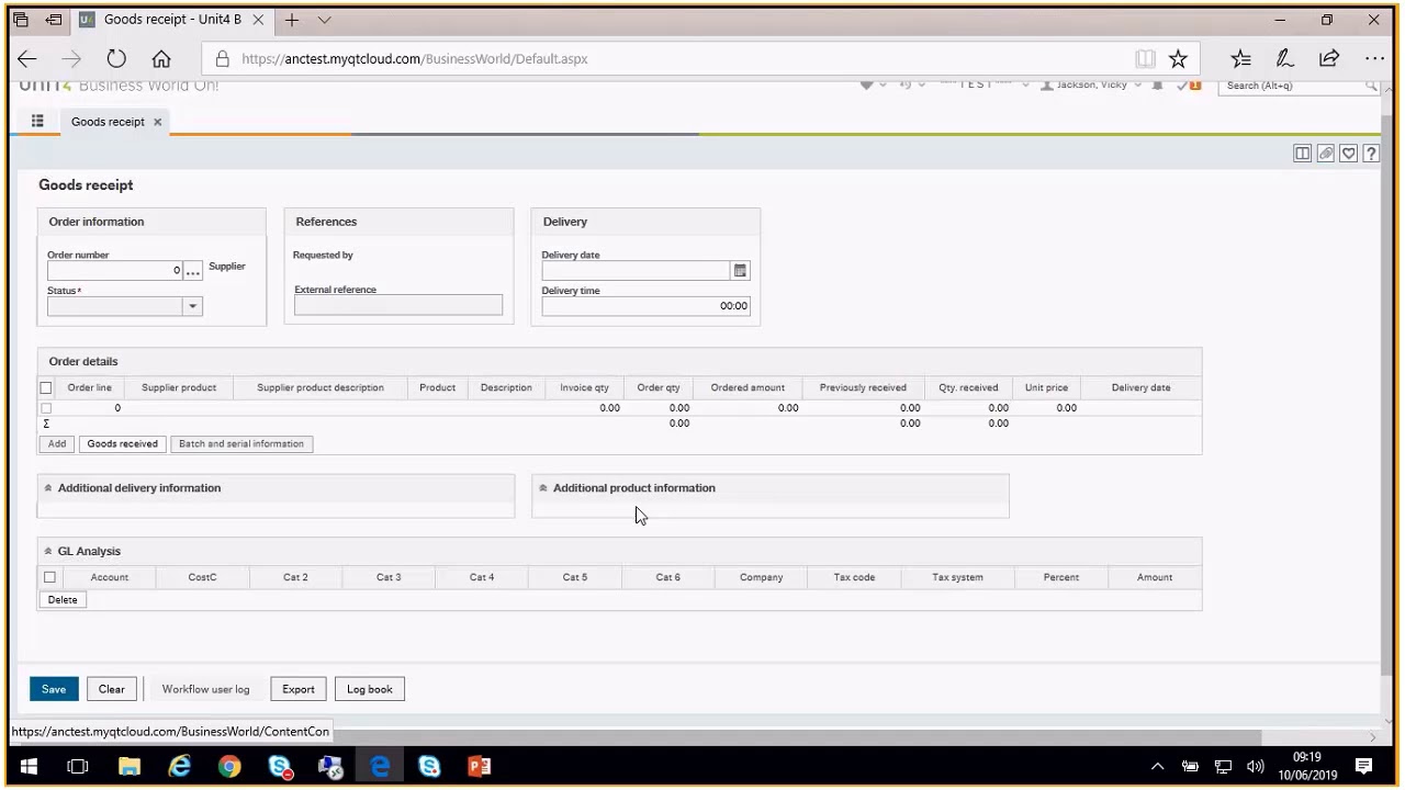 Agresso Goods Receipting