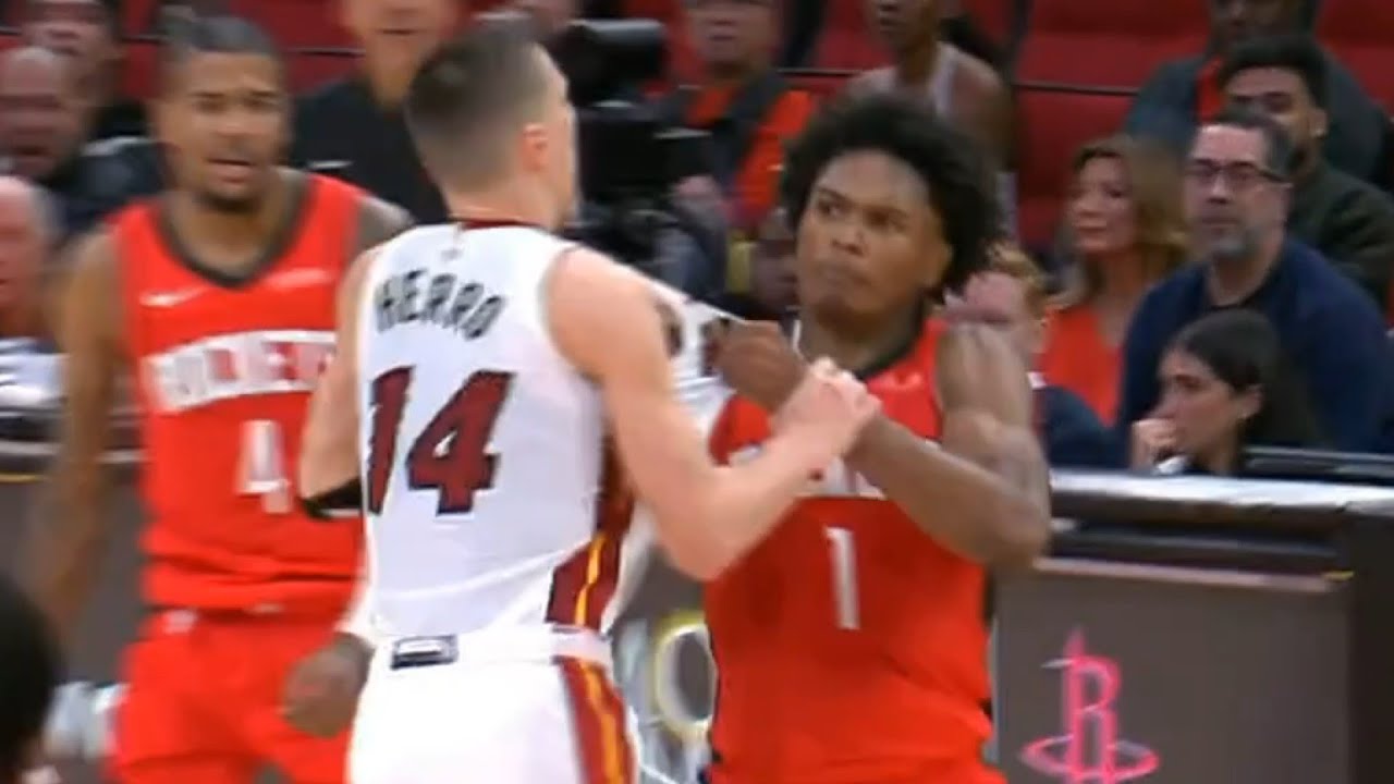 Tyler Herro and Amen Thompson HUGE FIGHT and 6 get ejected 😳