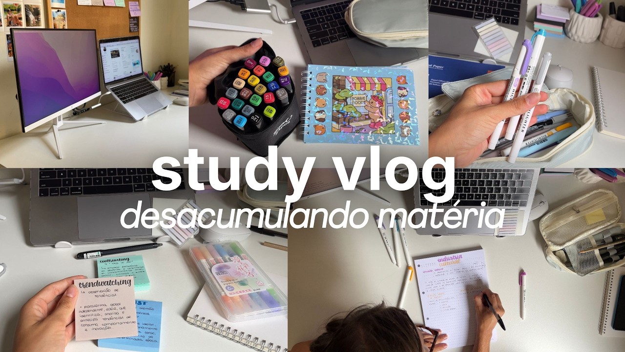 STUDY VLOG PRODUTIVO DESACUMULANDO MATÉRIA da faculdade | minhas anotações, resumos e post its