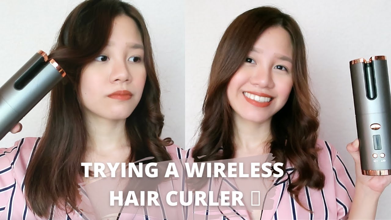 trying a wireless automatic hair curler review | juggdeals cordless auto hair curler product review