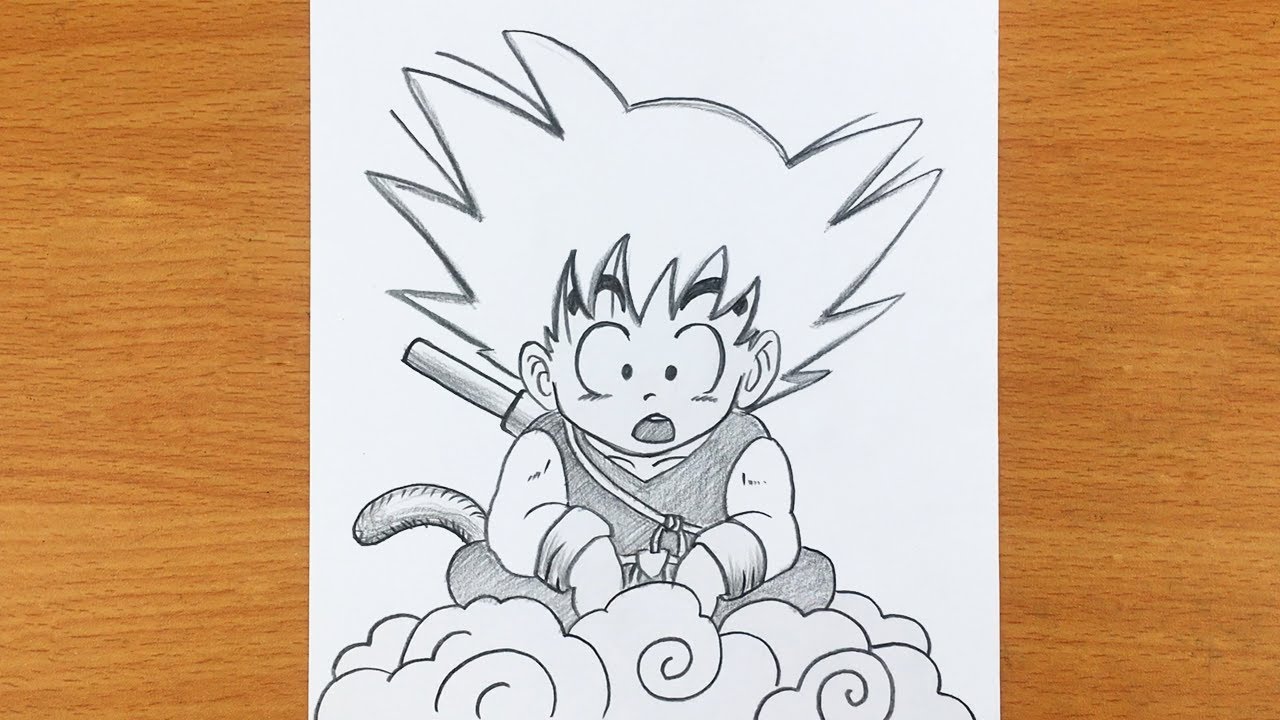 Cómo Dibujar a Goku niño simple Paso a Paso a Lápiz