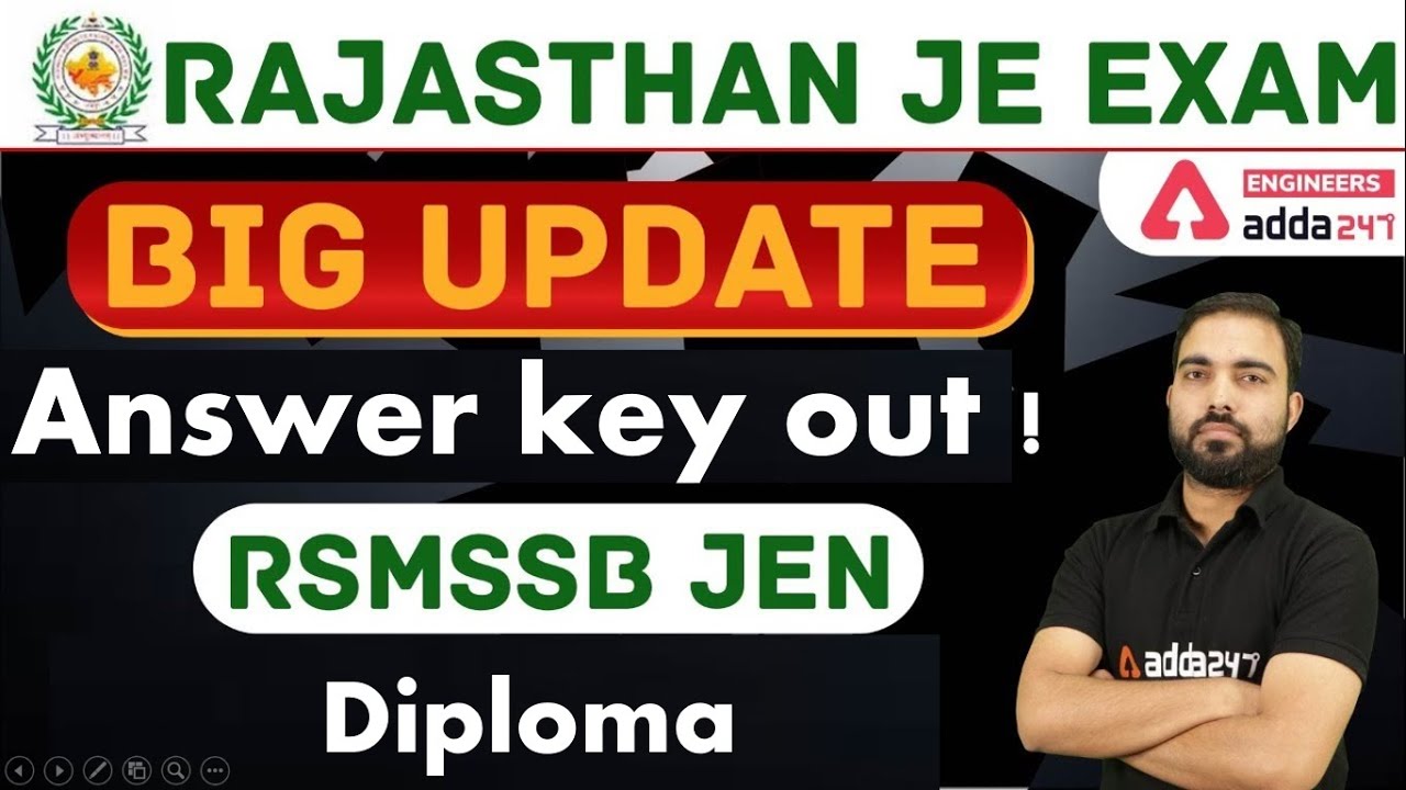 Rajasthan je answer key out | latest update for RMSSB JE | Mechanical | electrical Students