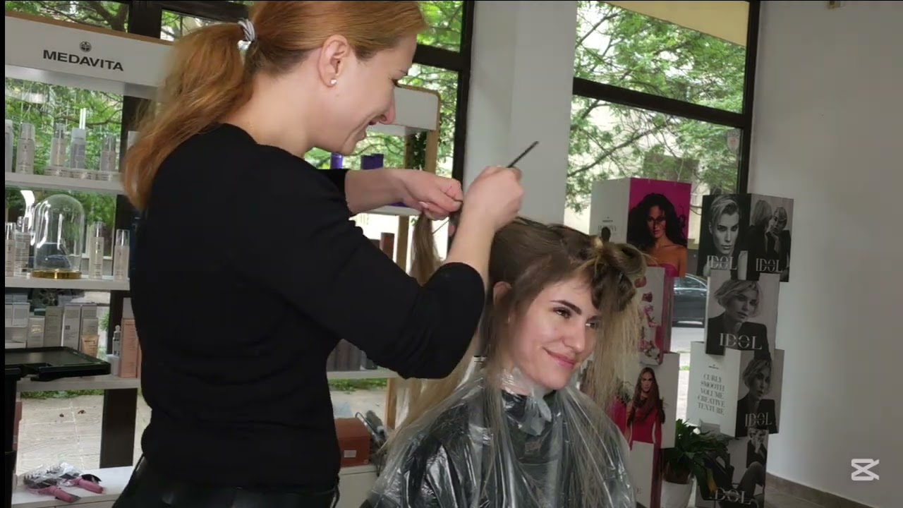 Безплатна демонстрация на балеаж с техниката Air touch. #hairstyle #poliboteva #здраве #balayage