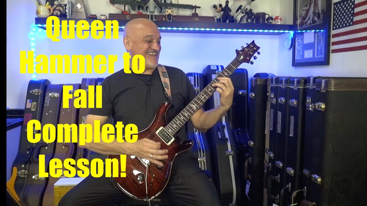 COMPLETE GUITAR LESSON Hammer to Fall Queen ( Includes solo ) WITH CHORD DIAGRAMS