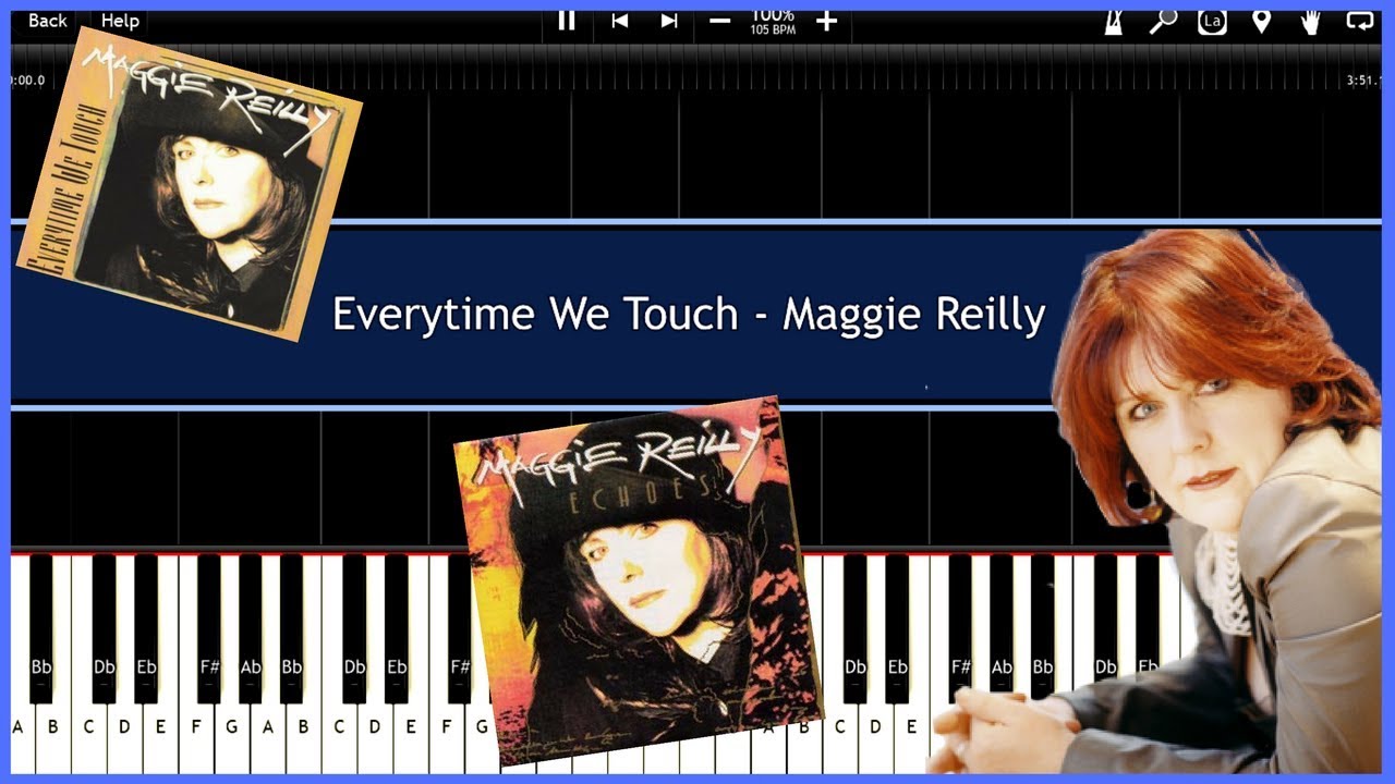 Everytime We Touch - Maggie Reilly (Synthesia) [Tutorial] [Instrumental Video] [Download]