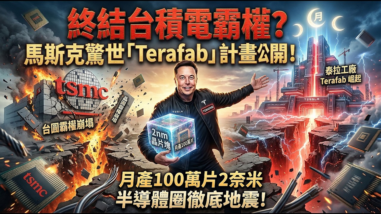 終結台積電霸權？馬斯克驚世「Terafab」計畫公開！月產100萬片2奈米，半導體圈徹底地震！📉💥