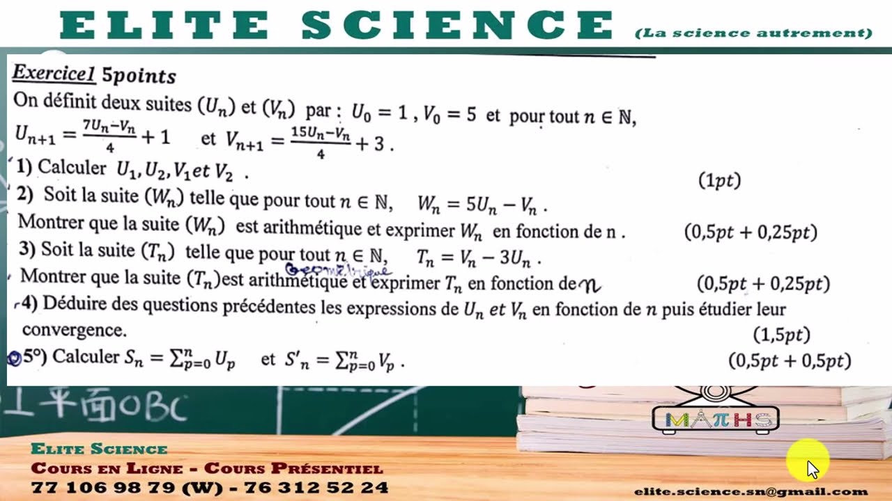(1eS1/MATHS) Correction épreuve 1eS1: Exo1 : SUITES NUMERIQUES
