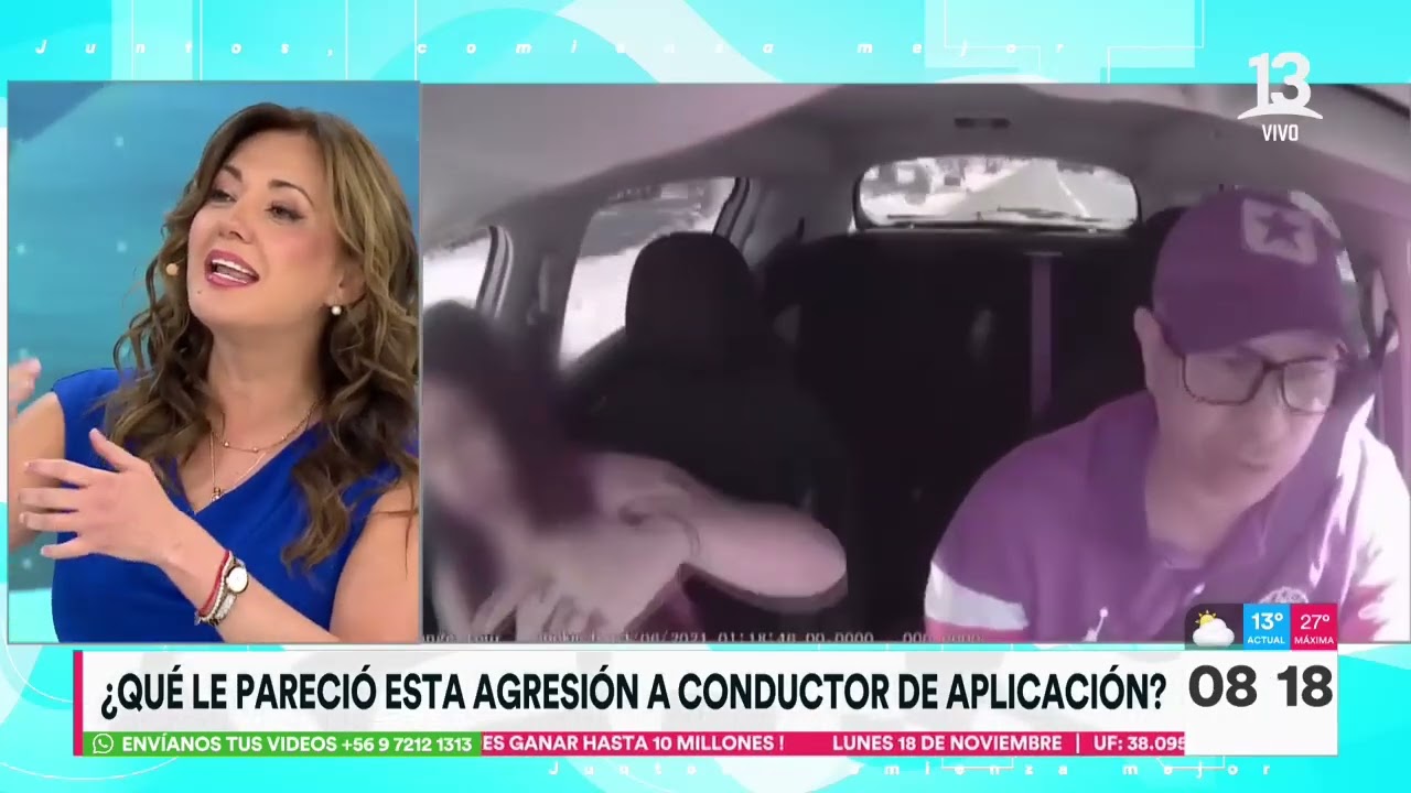 ¿Qué arriesga? Mujer chilena que golpeó e insultó a conductor de aplicación | Tu Día | Canal 13