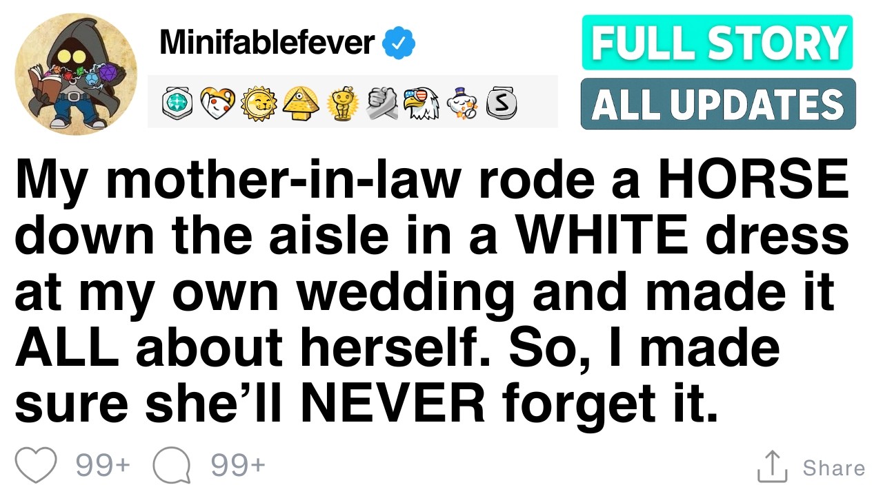 My mother-in-law rode a HORSE down the aisle in a WHITE dress at my own wedding [FULL STORY]