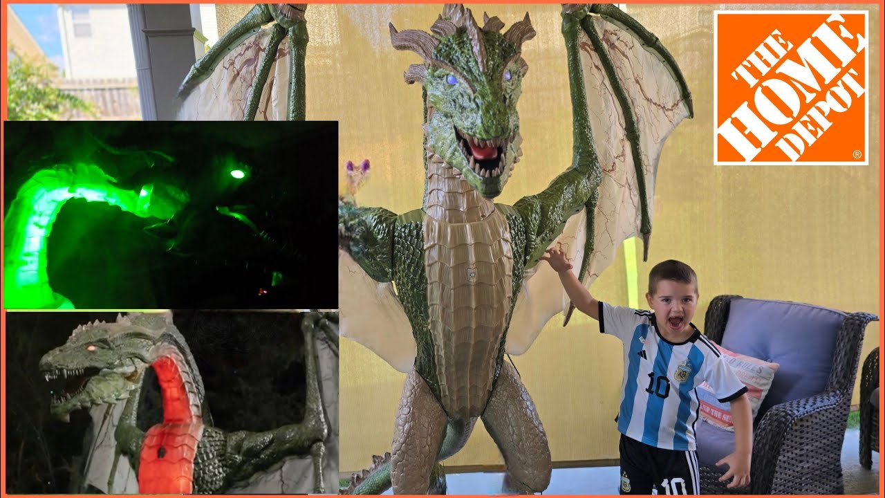 Home Depot Halloween 2025 EXCLUSIVE DRAGON ANIMATRONIC REVIEW - Giant Wyvern | Home Depot Halloween