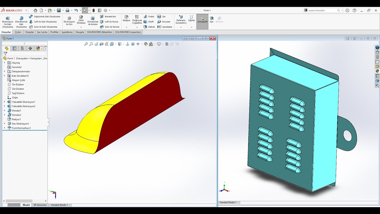 Solidworks Sheet Metal Forming Toll - Solidworks Form Verme Aracı