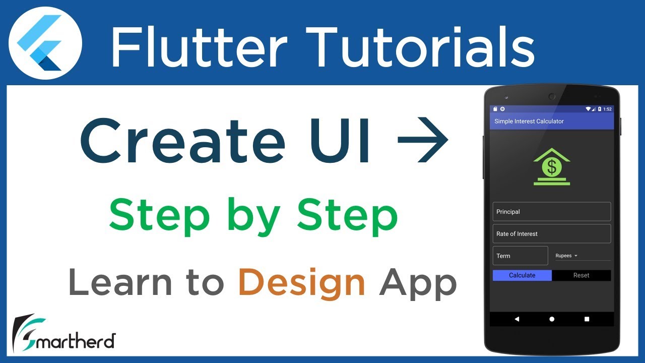 Flutter Design UI for Simple Interest Calculator App. Flutter Tutorial with Dart #3.5