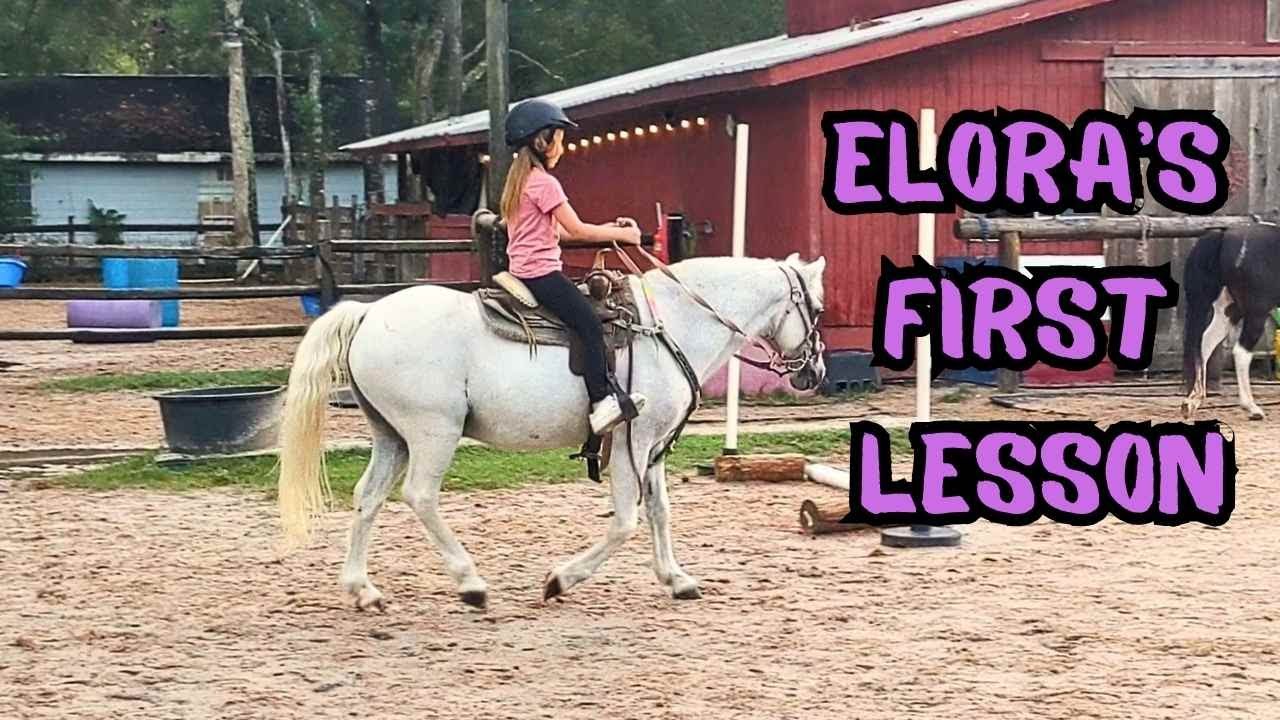 Elora's First Horseback Riding Lesson!