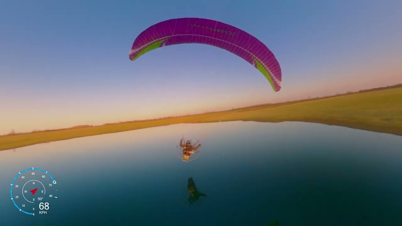 Low flying at high speeds -  Paramotor!