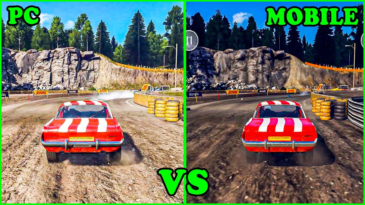Wreckfest PC vs MOBILE | Side By Side Graphics Comparison & Analysis