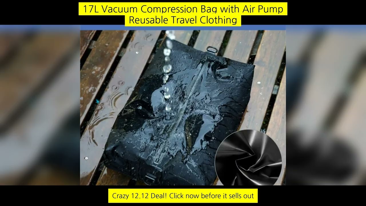 17L Vacuum Compression Bag With Air Pump Reusable Travel Clothing Storage Bag