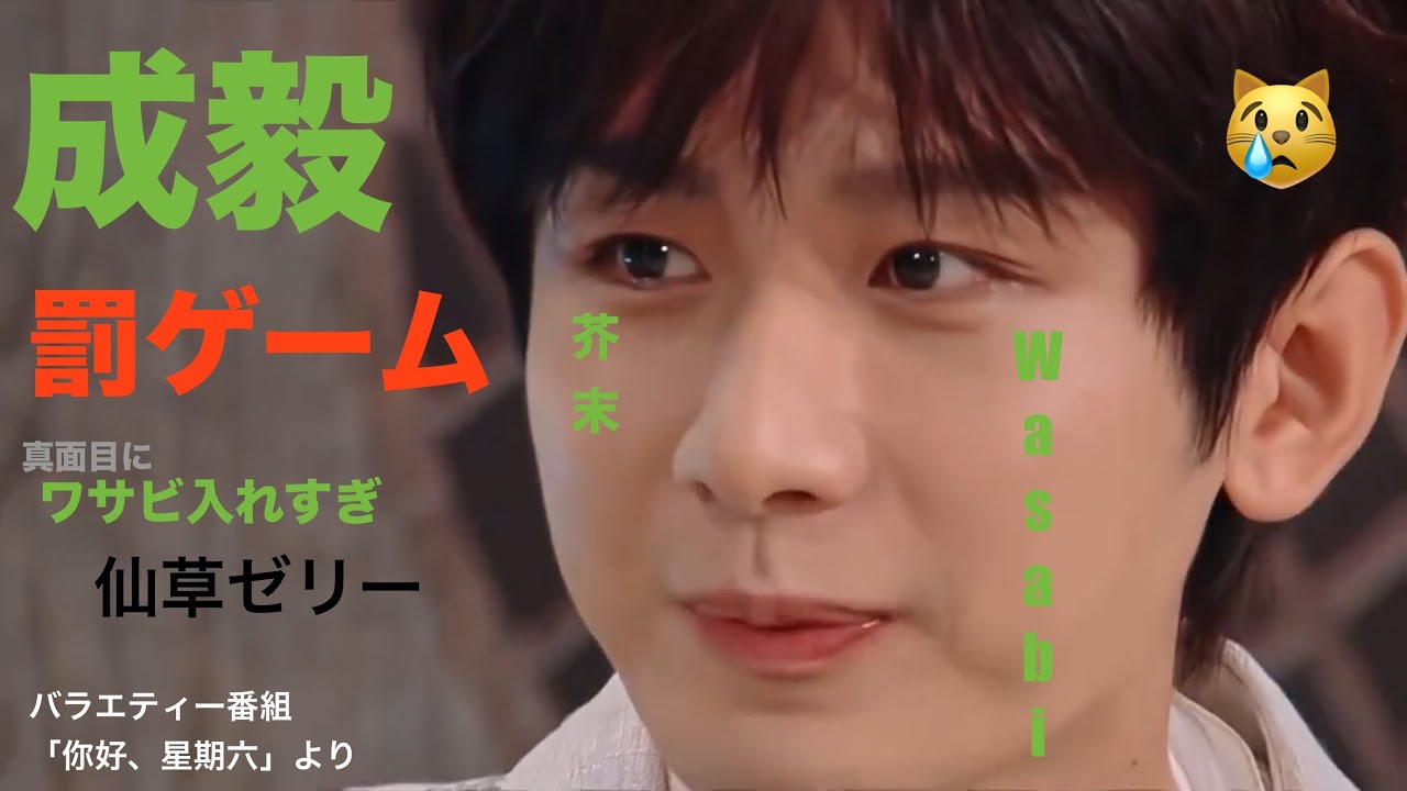 成毅 Chengyi ⚠️ワサビ入り仙草ゼリー 🚨罰ゲーム@バラエティー番組「你好，星期六」20230811より