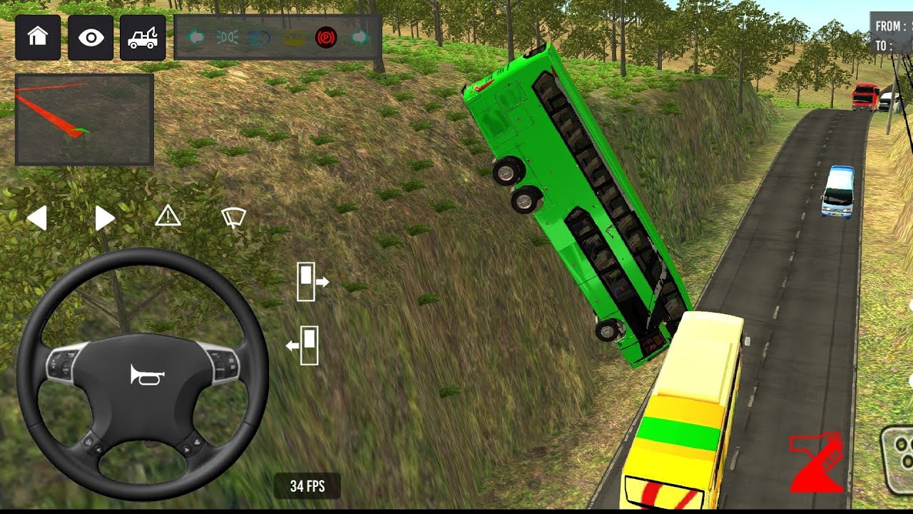 😱😡Bus simulator game Indonesia gameplay || danger game Drive ||‎⁨@AAKZONES⁩ 🎯 #busgames #simulator 🔥