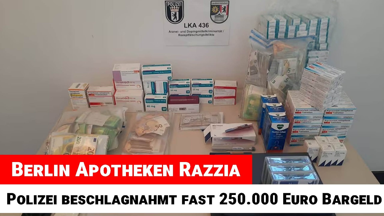Illegaler Medikamentenhandel Polizei beschlagnahmt bei Apotheken-Razzia Viertelmillion Euro!
