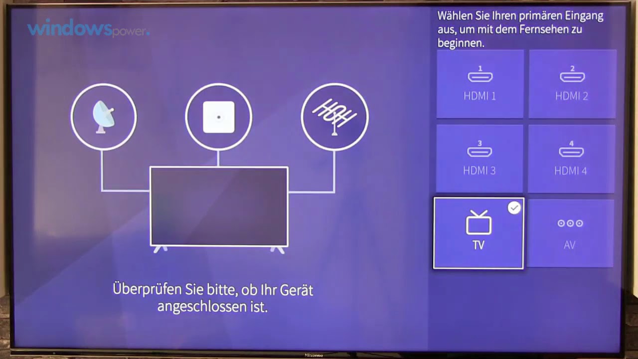 Hisense H55U7A Erstinstallation