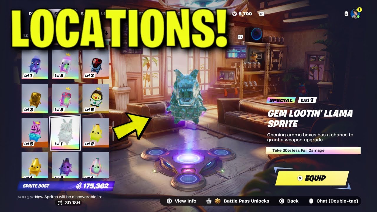 HOW TO FIND ALL GEM SPRITES in FORTNITE SEASON 3! (ALL Locations to GET GEM SPRITES)