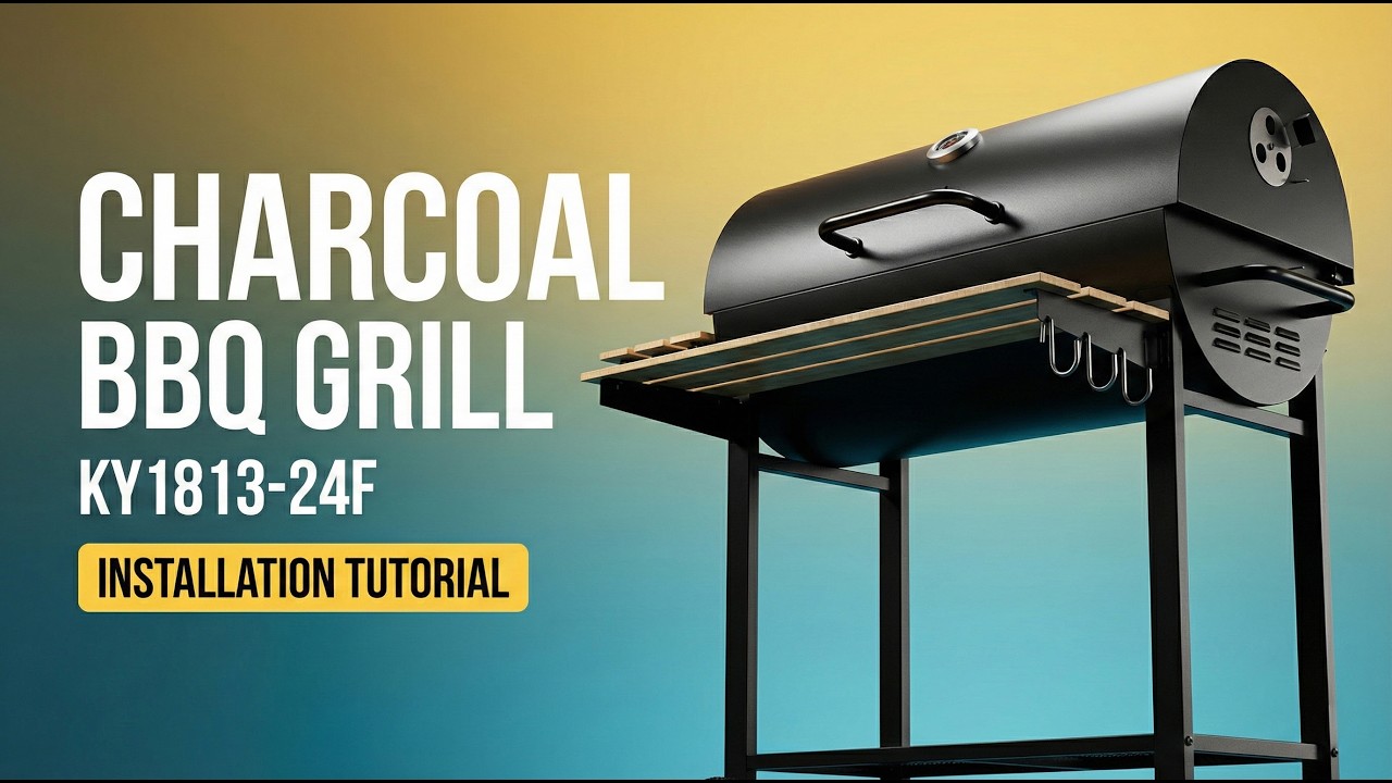How to Assemble Charcoal BBQ Grill KY1813-24F | The Perfect [3D Animated] Tutorial 🔥