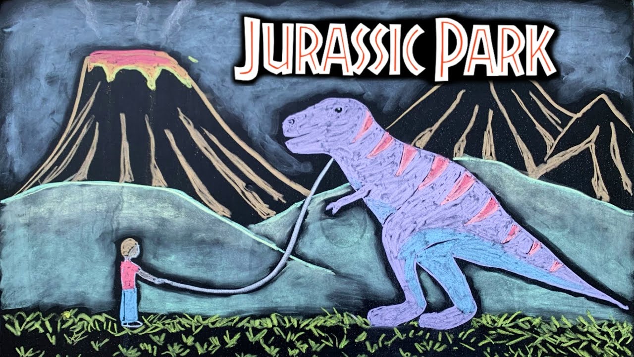 Jurassic Park ♫ Relaxing Music + Chalk Art