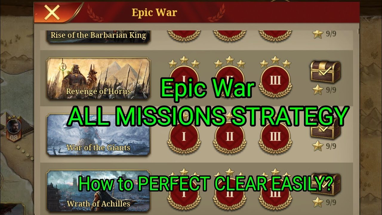 Great Conqueror Rome Epic War Pompeii, Horus, Barbarian King, Giants & Achilles COMPLETE MISSIONS