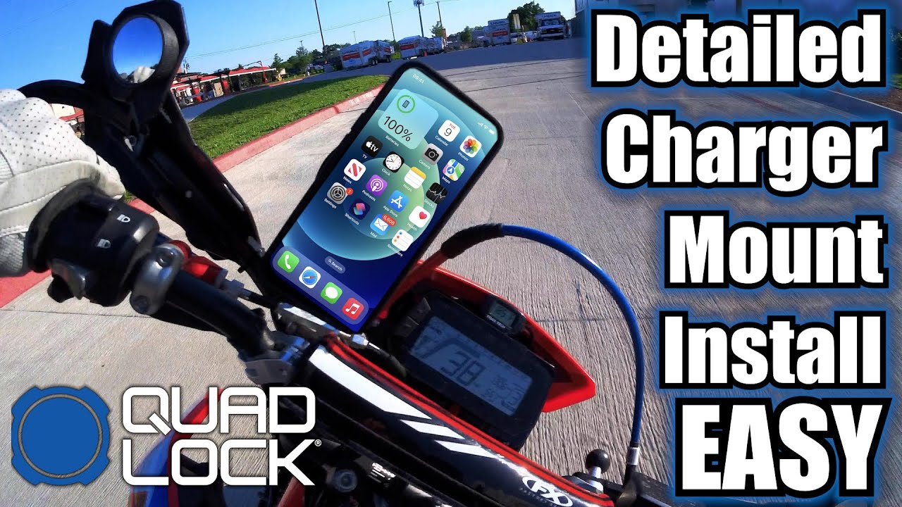 Подробная установка зарядного устройства Quad Lock на мотоцикл