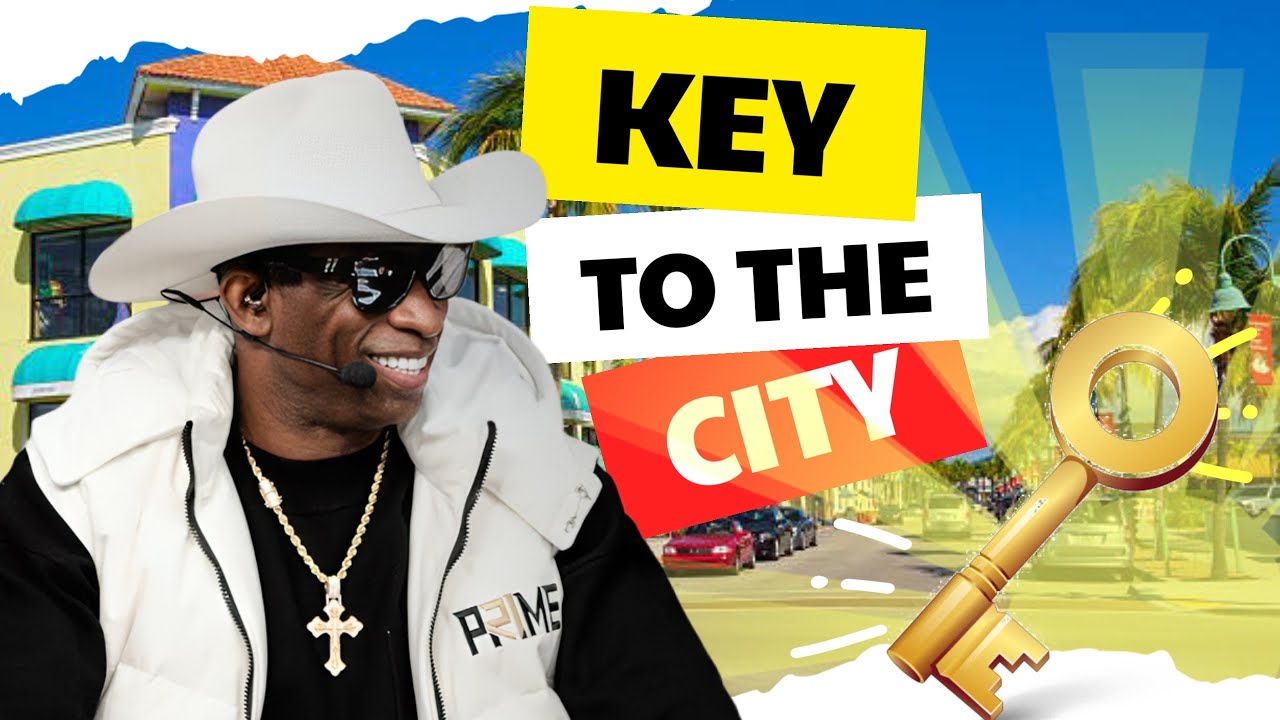 Coach Prime Deion Sanders returns home to Fort Myers. Key to the city!