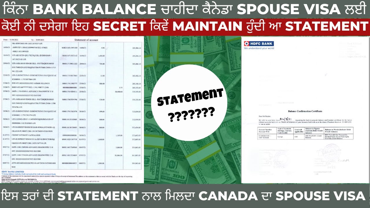 How Much Bank Balance Required For Canada Spouse Visa ! ਕੋਈ ਨੀ ਦਸੇਗਾ