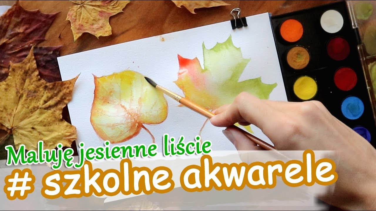 Akwarele Szkolne #1 | Maluję jesienne liście - dwie ilustracje