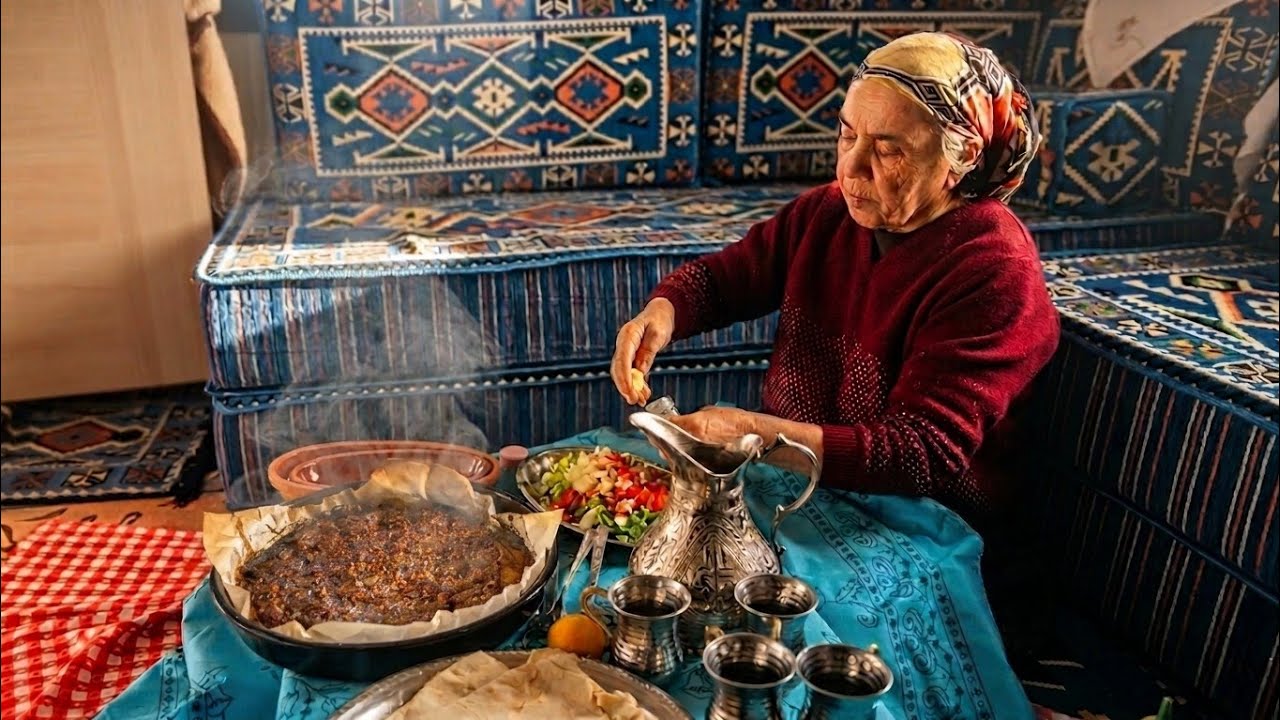 Traditional Wood Stove Kebab on a Sunny Day | Peaceful Village Life