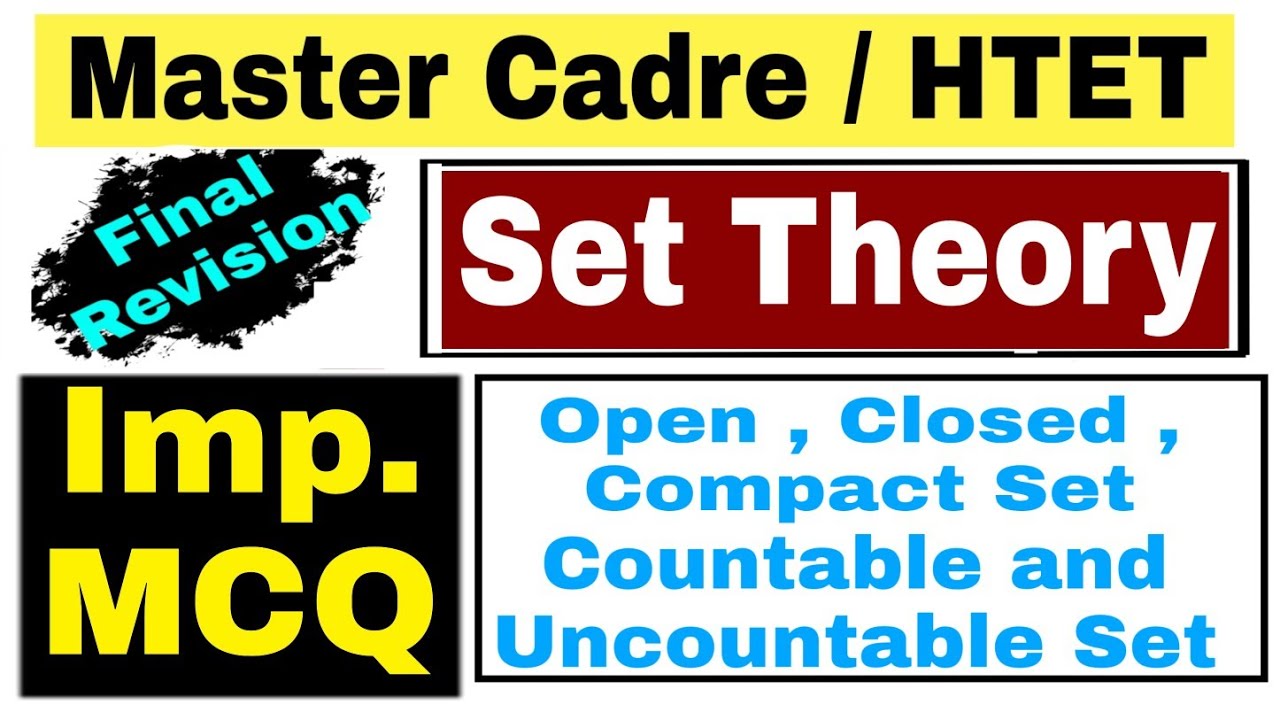 Set Theory - Most Important MCQ || For Master Cadre Maths 2020 || For HTET Maths 2020