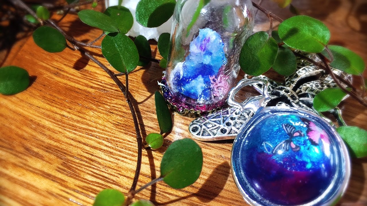 (レジン)～瑠璃色の宝物～型を使わずに簡単に作れる水晶