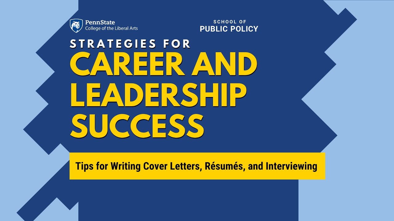 Strategies for Career and Leadership Success - Tips for Cover Letters, R&eacute;sum&eacute;s, and Interviewing